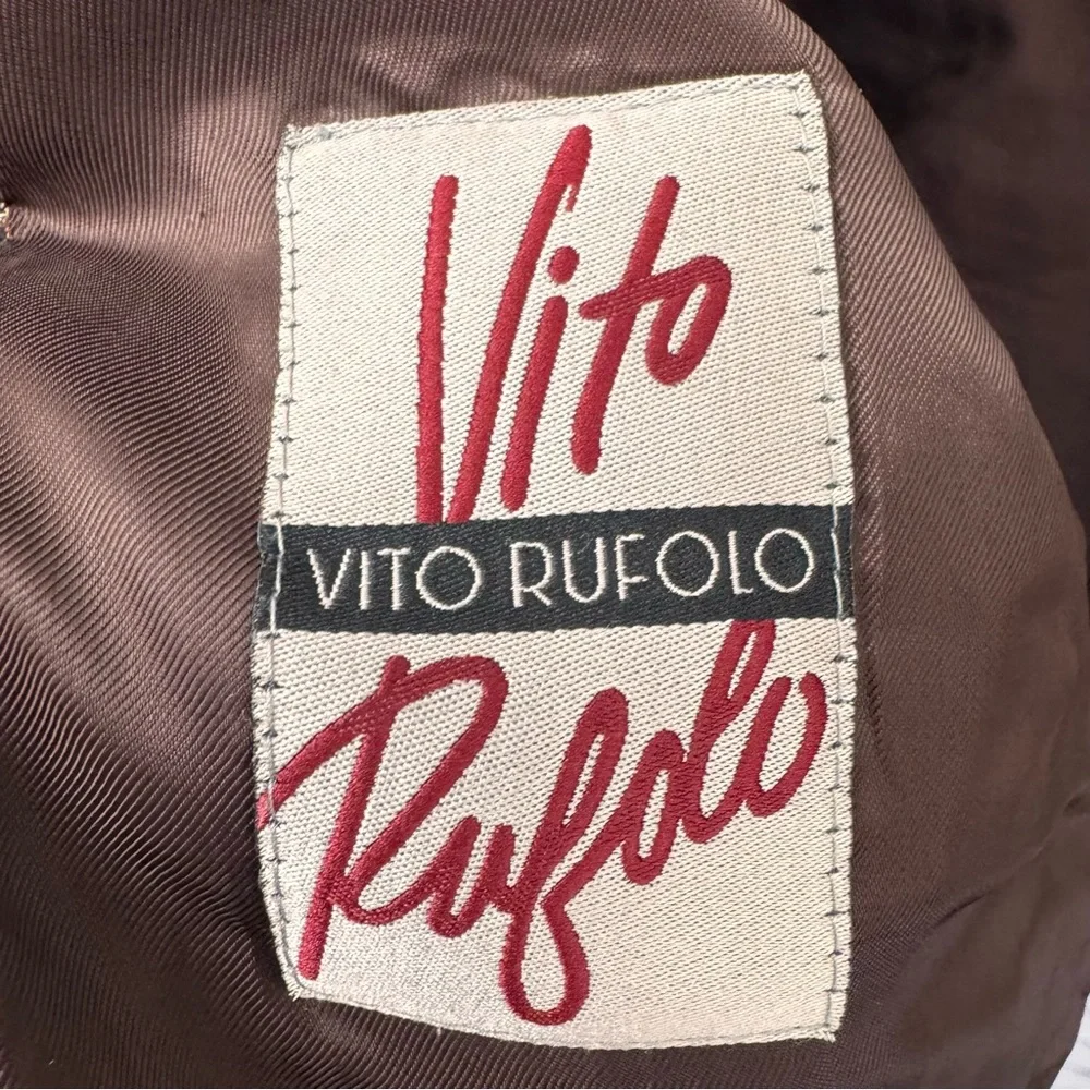Men's 44R Vito Rufolo Wool Blazer‎ Brown Tweed Sport Coat Italian Fabric Classic
